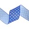 LaRibbons 2 1/2" Wired Ribbon | Blue w/ Multi White Stars | 10 Yard Spool